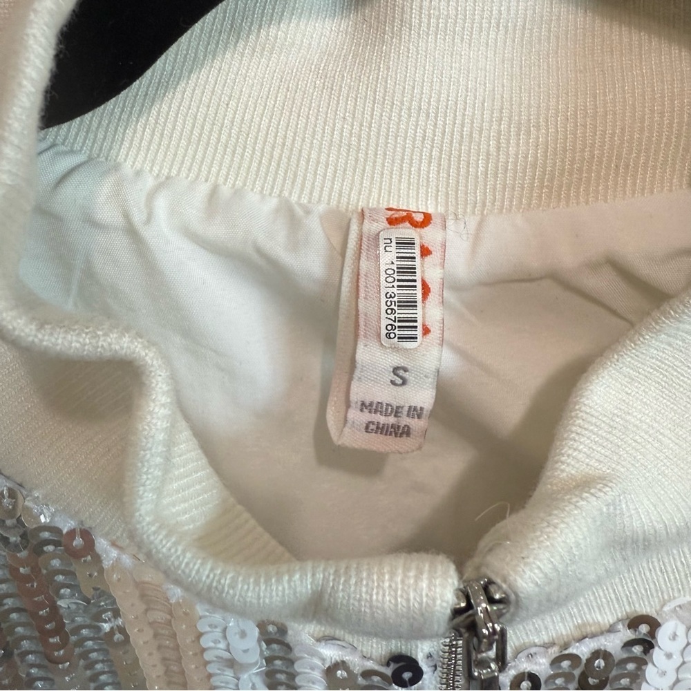 Anthropologie Raga Lunar Half-Zip Sequin Track Jacket w/Cinch Waist - Size Small - Picture 7 of 15